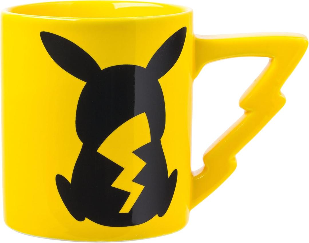 Silver Buffalo Pokmon Pikachu with Lightening Bolt Sculpted Handle Ceramic Mug, 20-Ounces