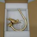 Curtain Drapery Holdbacks with Resin Bird, Wall Mount Drapery Hooks Holders, Set of 2, Gold