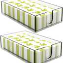 Rubtlamp 2Pcs Acrylic Napkin Holder Bathroom - 0.2Inch Thickness Acrylic Guest Towel Napkin Holder - Hand Towel Tray for Kitchen, Parties, Weddings, Party, Hotel, Restaurant (Clear, 9X5.5X2.5)