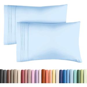 Queen Pillow Cases Set of 2 - Ultra Soft Hotel Quality Pillowcase Covers - Comfy, Cozy & Wrinkle Free - Shrink, Stain & Fade Resistant - Machine Washable Pillow Protectors - 2 Piece Set - Light Blue (19 - Baby Blue)