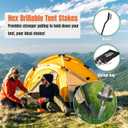 10Pcs 6.2" Hex Pegs Drillable Threaded Tent Pegs Or Tent Stakes, Screw in Tent Pegs Stakes for Garden Canopies Grassland Canopies Awnings Camping Travel (Hex Tool and Storage Bag)