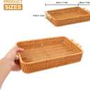 5 Pack 11.8 x 7.8 inch Rectangle Rattan Tray, Rectangle Woven Serving Basket with Handles, Storage Rattan Serving Trays for Home, Restaurant & Hotel Use, Durable & Easy-Cleaning