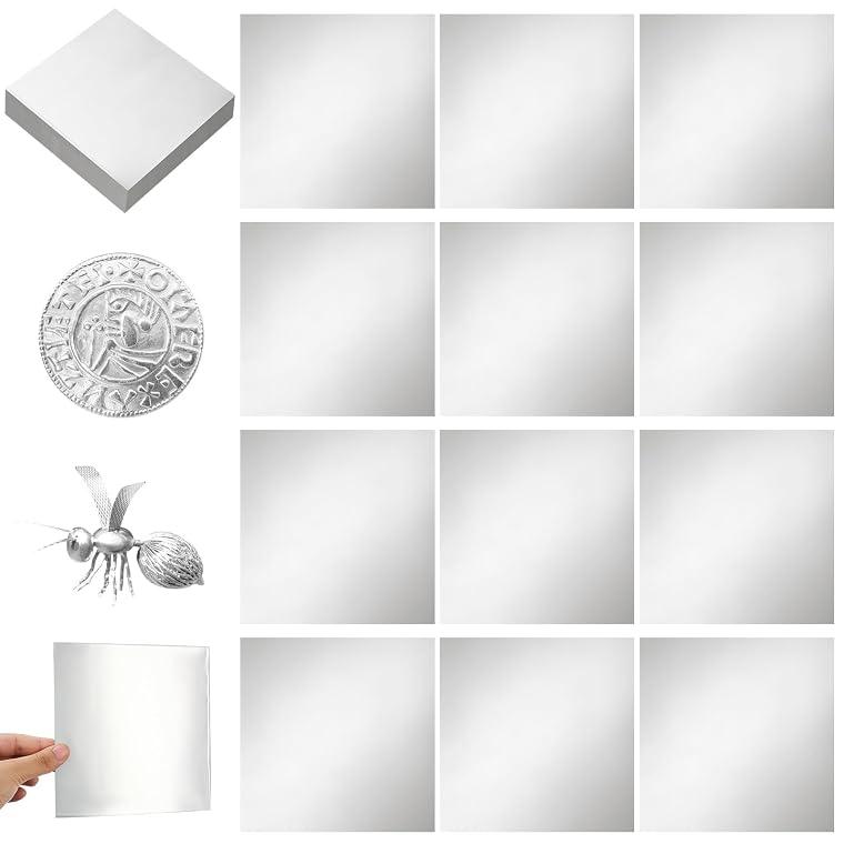 Yaocom 150 Packs Aluminum Metal Crafts DIY Foil Thick for Art Project Aluminum Flashing Roll Wide Sheet Multipurpose Metal Sheets (6 Inch X 6 Inch X 0.07 mm,Grey)