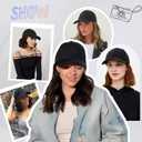 Hat Wigs for Women Baseball Cap with Hair Extensions Short Wave Synthetic baseball Cap Wig for Women Adjustable Hat with Hair Attached for Daily Use(14inch)