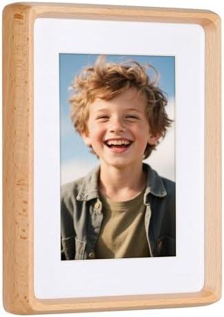 TEYCLZORE 6x8 inch Natural Wood Picture Frame, Natural Beech Wooden Frame, Display Pictures 4x6 with Mat or 6x8 Without Mat, for Tabletop Display Home Decor Wood Photo Frames