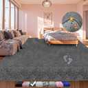 5x7 Shag Area Rugs for Living Room Grey, Soft Fluffy Large Fuzzy Plush Bedroom Rug, Shaggy Floor Big Carpets for Kids Girls Boys Room, Dorms, Nursery, Home Decor Aesthetic, Upgrade Anti-Skid