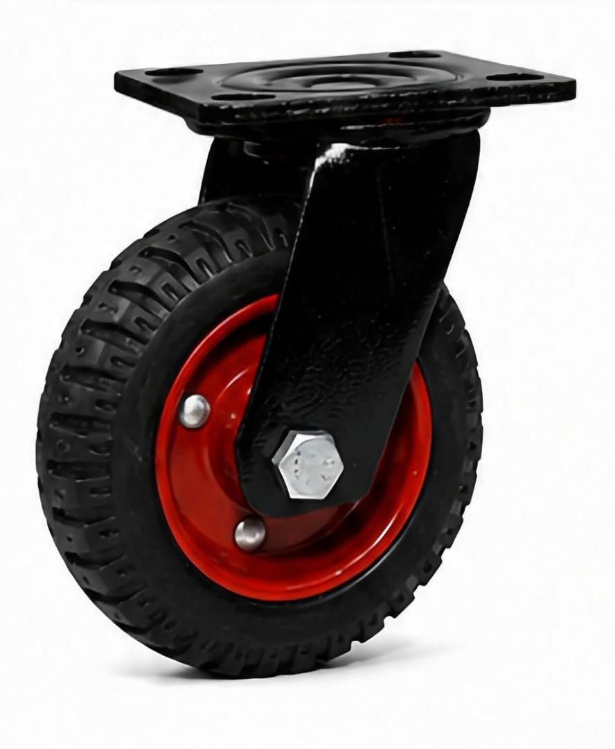 Rubber Caster Movable Wheel 6 Inch Heavy Duty Metal Bracket Moable 4 packs