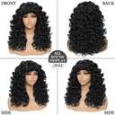 GKtineke-Curly-Wig Big-Curly-Wigs-for-White-Black-Women 20 Inch- Long-Curly-Wig-with-Bangs Synthetic-Hair-Replacement-Wigs-for- Cosplay and Daily (Natural Black)