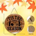 2 x Fall Football Vintage Wooden Hanging Sign Tis The Season Autumn Thanksgiving Wall Door Decor Fall Decorations for Home Office Classroom Party Living Room Porch Indoor Outdoor