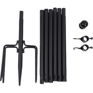 Aramox 10 FT Upgraded Stainless Steel Flagpole, Adjustable Height Rotating Rings 5 Prong Base for Yard Easy Setup Wind Resist Rain Proof