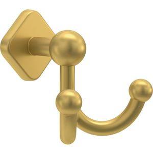FRANKLIN BRASS Gainesville (1-Pack) Towel Hooks Satin Gold Double Bathroom J Hooks Wall Mounted for Robes & Towels Hand Towel Hook Holder Kitchen, Bathroom Accessories GNV35-SG