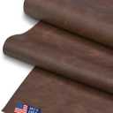 Faux Leather Fabric, Thick Durable Synthetic Repholstery Leather Vinyl, Soft Touch Distressed DIY and Craft Material - Individual 1 Yard Cut 36"x54" (Cocoa)