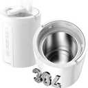 3L Stainless Steel Humidifier for Bedroom, Warm Mist Humidifiers Easy Clean, Steam Humidifier for Living Room, Whisper-Quiet and Filterless, with Sleep Mode and Timer, Auto-off Setting