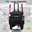 Rolling Baseball Bag,Wheeled Softball Bag with Fence Hook for TBall Bat & Equipment,Lightweight Baseball Bat with Shoe Compartment