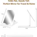 Foldable LED Makeup Mirror with Smart Sensor, 3 Light Modes, Rechargeable Travel Vanity Mirror for Desk & Travel