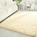Modern Soft Fluffy Large Shaggy Rug for Bedroom Livingroom Dorm Kids Room Indoor Home Decorative, Non-Slip Plush Furry Fur Area Rugs Comfy Nursery Accent Floor Carpet 4'x6' Light Champagne