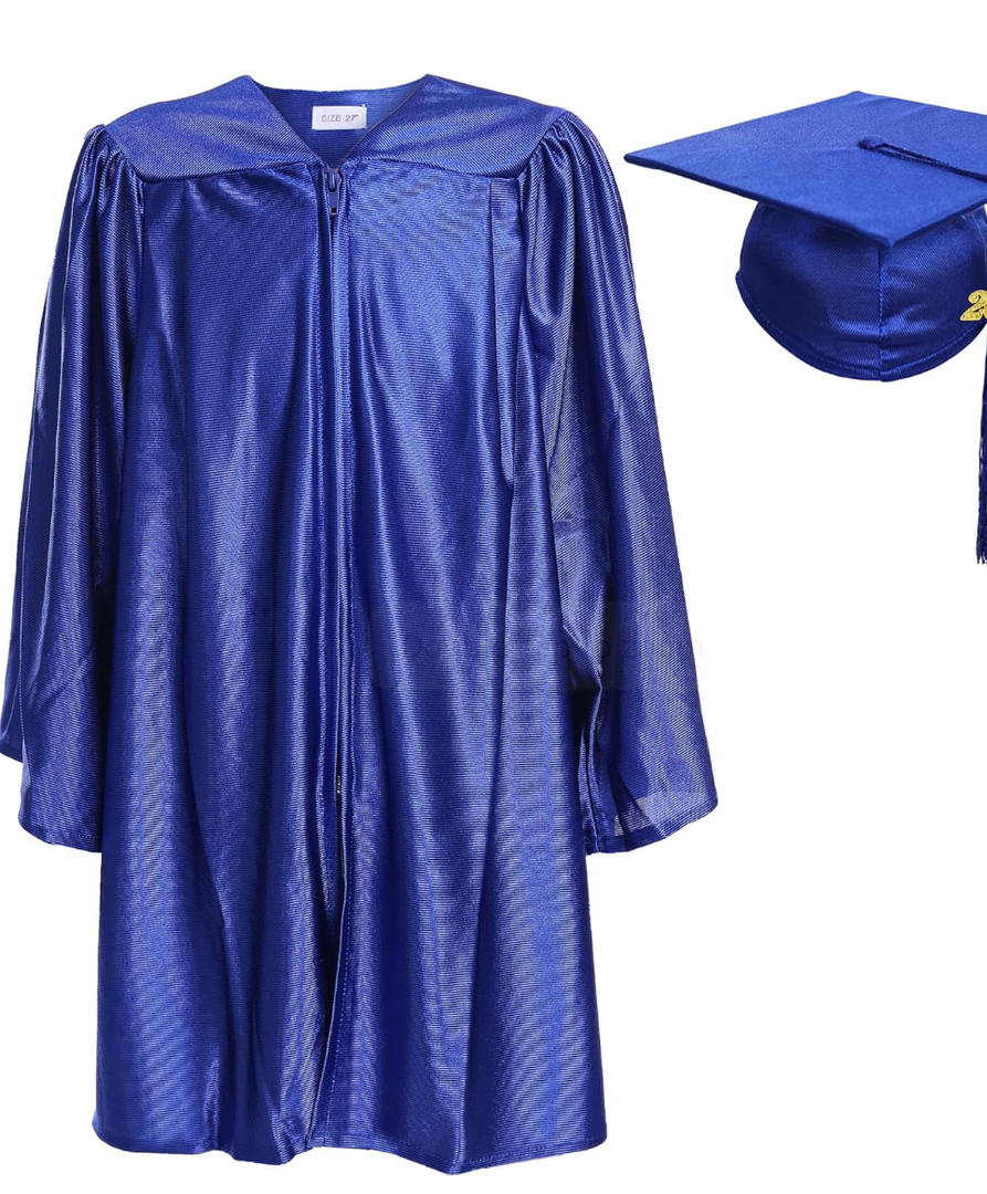 Newrara Unisex Shiny Kindergarten Graduation Gown Cap with Tassel Size 30" 2025