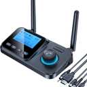 Bluetooth Transmitter for TV to 2 Headphones with HiFi ARC Low Latency, Bluetooth Transmitter Receiver LCD Display Adjustable Volume, AUX/Optical/Coaxial Audio Receiver for Home Stereo KAIY