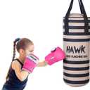 Kids Punching Bag for Kids Boxing Gloves MMA Training Fitness Workout Kickboxing Grappling Karate Heavy Target Bag UNFILLED (Gold)