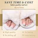 3 x evpct French Press on Toenails Short Square, Summer Nude Pink + White Tip French Toe Nails Press ons Short Light Perfectly Fit Fake Toenails for Women with Kits Gel Stick, Fake Toenail Kit 32Pcs (32 Ounce (Pack of 1))