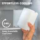 22oz Full-Day Cold-Chain Breastmilk Cooler, Double-Wall Vacuum Stainless Steel with 360 Cooling, Keeps Milk 50F for 24 Hours, Leak-Proof BPA-Free, Easy to Clean, Includes 2 Bottles
