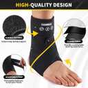 CAMBIVO Ankle Brace for Women & Men, Compression Ankle Support for Sprain & Strain, Achilles Tendonitis, Plantar Fasciitis & Recovery, Ankle Sleeve for Running, Basketball, Football, Daily Use (Small, New Black (Right Foot))