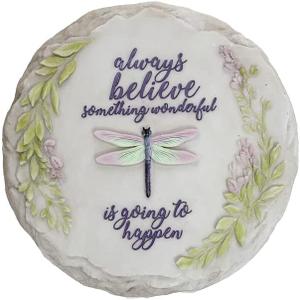 Spoontiques - Garden Décor - Always Believe Stepping Stone - Decorative Stone for Garden