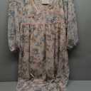 Women's Spring Wrap Maxi Dress Floral V Neck Long Sleeve Wedding Guest Party Casual Chiffon Dress, XL