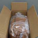 LUE BONA 360 Swivel Vanity Stool Chair for Makeup Room, Height Adjustable Stool for Vanity with Storage, Small Whiskey Brown Faux Leather for Bathroom, Living Room