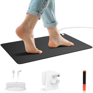 Grounding Mat for Sleep, Energy, Pain Support & Inflammation Relief  24"x16" Earthing Mat for Feet, Stress Relief, Balance & Wellness  Includes 15ft Cord for Home & Office Use