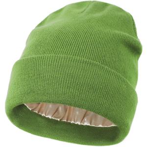 Satin Lined Beanie Hats for Women Men Knit Acrylic Beanie Winter Hat Silk Lining Soft Slouchy Warm Cuffed Beanie Hat (Pine Green)