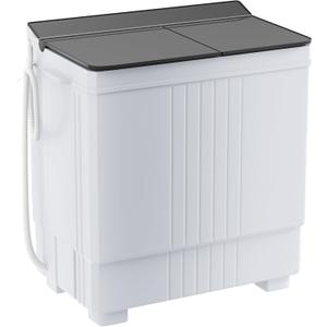 Elevon Portable Washing machine, 20lbs Mini Compact Laundry Washing Machine, Twin Tub 12lbs Washer & 8lbs Spinner, Clothes Washer Machine with Drain Pump for Apartment, Dormitory and RVs