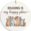 Book Ornament - Gifts For Book Lovers, Books Ornaments For Christmas Tree, Bookish Gift For Women, Gift For Readers book Lovers Women, Books Club Ornaments, Ideas Gifts For Readers, Bookworm's Present (Reading 01)