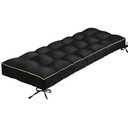TaiBest Outdoor Bench Cushion, Tufted Patio Seat Pad for Garden Bench, Porch Swing, Indoor/Outoor Furniture (Black, 60X18X5)