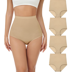 irarpa Women's Underwear Cotton Super High Waisted Briefs Stretch Full Coverage Panties 4 Pack 5XL