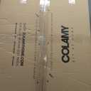 COLAMY Wooden Dining Chairs Set of 2, Modern Fabric Upholstered Kitchen Side Chairs, Farmhouse Dining Room Chair with Foot Pegs, Beige