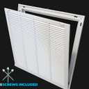 HVAC Premium 10 x 32 Duct Opening Steel Return Air Filter Grille, for 1-inch Filter, Removable Door, Flat Stamped HVAC Vent Cover Grille, Outer Dimensions 12.5 x 34.5