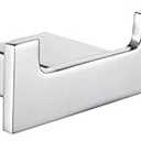 RANDOM Double Towel Hooks for Bathroom Wall Hook Heavy Duty Coat Robe Clothes Towel Sponges Hooks Holder SUS304 Stainless Steel Wall Mount Bathroom Kitchen Accessories 1 Pack Polished Chrome.