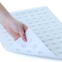SlipX Solutions Durable Rubber Safety Mat 22 x 14, Feel Safe and Surefooted in Your Bath or Shower, Extra Grippy Surface Texture and Over 100 Power Grip Suction Cups, Machine Washable, White (Medium 14x22)