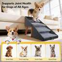 17.13" H Dog Stairs for Small Dogs, 2-in-1 Pet Steps & Ottoman - Foldable Dog Stairs for Couch, Non-Slip Wooden Pet Stairs for Puppy Senior Injured Dogs