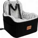 Dog Booster Car Seat for Small & Medium Dogs Up to 35 lbs, 6" Elevated Pet Car Seat with Safety Leash, Soft Plush Cushion, Non-Slip Bottom, Fits Front & Back Seat, Washable Cover