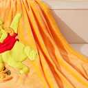 NEWCOSPLAY Kids Blanket 3D Cartoon Embroidered Sherpa Blanket Plush Warm for Boys Girls (Yellow and Orange Colorful, (50"X60"))