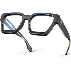 VISOONE 1Pack Blue Light Blocking Glasses Rectangle Frame and Chic Preppy Look for Women Men RIVER