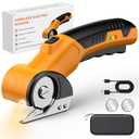 Cordless Electric Scissors, High Speed Cardboard Cutter, 4V 1500mAh Rechargeable Rotary Cutter with Safety Lock & LED Light, Cardboard Cutter for Cutting of Fabric, Leather, Carpet, Plastic