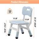 2-Pack Adjustable Kids Chairs, 3-Level Height Plastic Toddler Chair with Non-Slip Base & Stackable Design, for Home School Classroom Daycare Indoor Outdoor Use, Ages 2-8, Grey