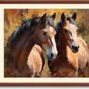 Art Shoppe Framed Print Wall Art, Vintage Wall Dcor for Living Room, Bedroom, Office, High-Resolution Image on Premium Art Paper, 3/4" Frame with Plexiglass Front, Ready to Hang, 17"x21" (Brown Foals)