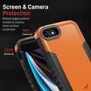 Rugged Shockproof iPhone SE 3rd Generation (2022) & 2nd (2020) Gen, iPhone 8/7 Case, [Military Grade Anti-Drop] Heavy-Duty Tough Slim Fit Lightweight Protective Phone Case, Orange