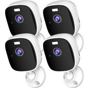 4PC Indoor Home Security Cameras, 2K WiFi Camera with AI Motion Detection, Baby/Elder/Dog/Pet Camera with Phone App, Color Night Vision, 2-Way Audio, 24/7 SD/Cloud Works Alexa