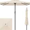 AreShark 8' x 10' Rectangle Patio Umbrellas for Outdoor, Outdoor Table Umbrella, Large Outdoor Patio Umbrellas with 8 Sturdy Ribs for Pool, Garden, Market (Cream-White)