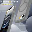 Magnetic for iPhone 16e Case, (Compatible with Magsafe) Curly Wavy Frame Hard Translucent Matte Clear Back Cover for Women Men TPU Bumper Shockproof Phone Case (Gray)